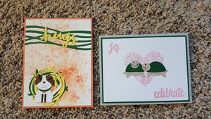 2 Stampin' Up! All Occasion Cards, Fox Builder, Turtle, Dog