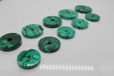 Malachite Flat Donut Pendant High Quality Natural Stones Gemstones
