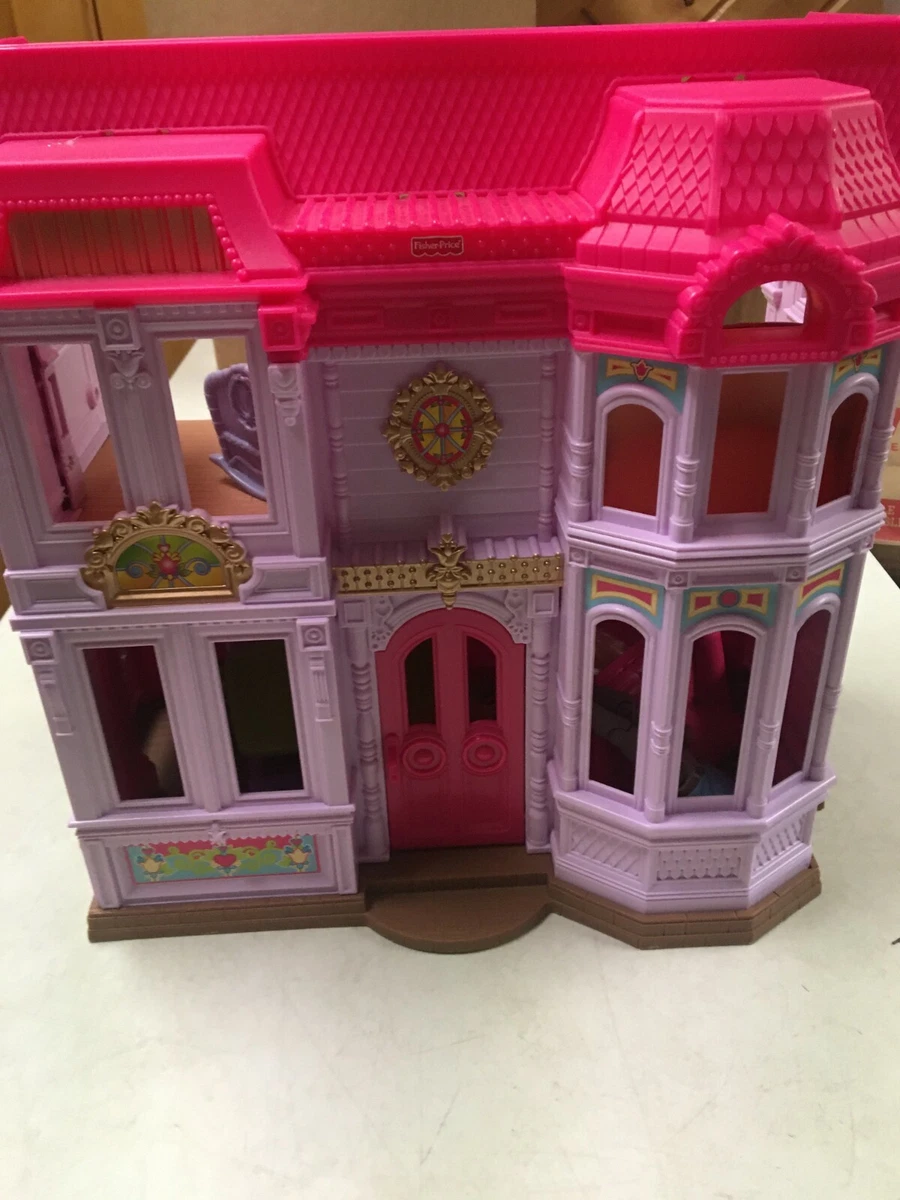 FISHER PRICE LOVING FAMILY DOLLHOUSE PINK PURPLE W FAMILY