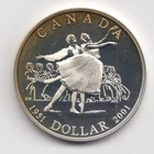 2001 Canada Silver Proof Dollar $1 Nice Cameo National Ballet