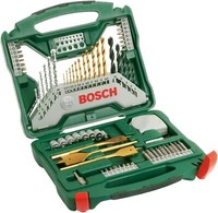 Bosch 70Tlg. X-Line Titanium Bohrer Schrauber Set ZubehöR Holz Stein Metall