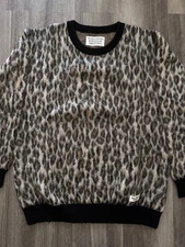 WACKO MARIA Leopard Mixed Mohair Knit Sweater (Size: L)