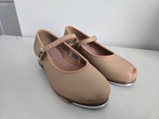 Bloch Tap-On Tap Shoes Child Size 12   Leather, Elastic Buckle, Gently Used