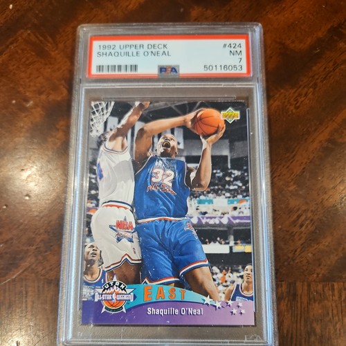 1992 UPPER DECK #424 SHAQUILLE O'NEAL ROOKIE RC PSA 7