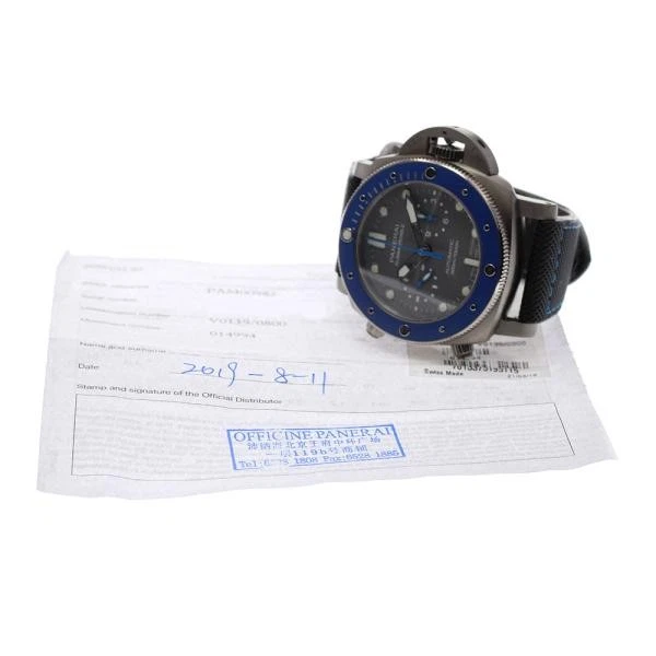 Panerai — Officine Panerai Submersible PAM00982 47mm Ti Gray Dial Automatic Watch #C1526