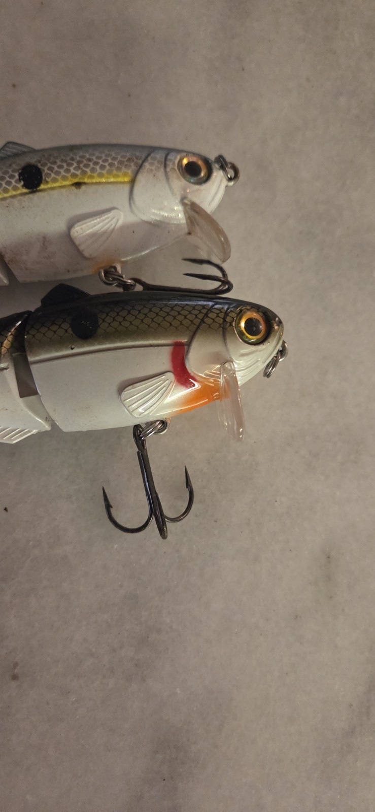 Lot Of (2) Strike King Wake Shad King Shad 4" Swim Bait Wake Bait Jointed Bass - Image 8