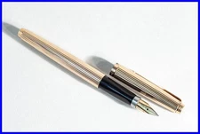 Parker 75 Cartridges Fountain Pen IN Godron Rose Gold Shimmer Design With F 18K
