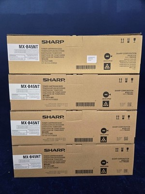 Lot of 4 Original OEM Genuine Sharp MX-B45NT Black High-Yield Toner Cartridges