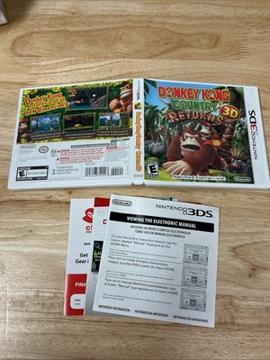 NO GAME! Donkey Kong Country Returns 3D Nintendo 3DS Case Electronic Manual