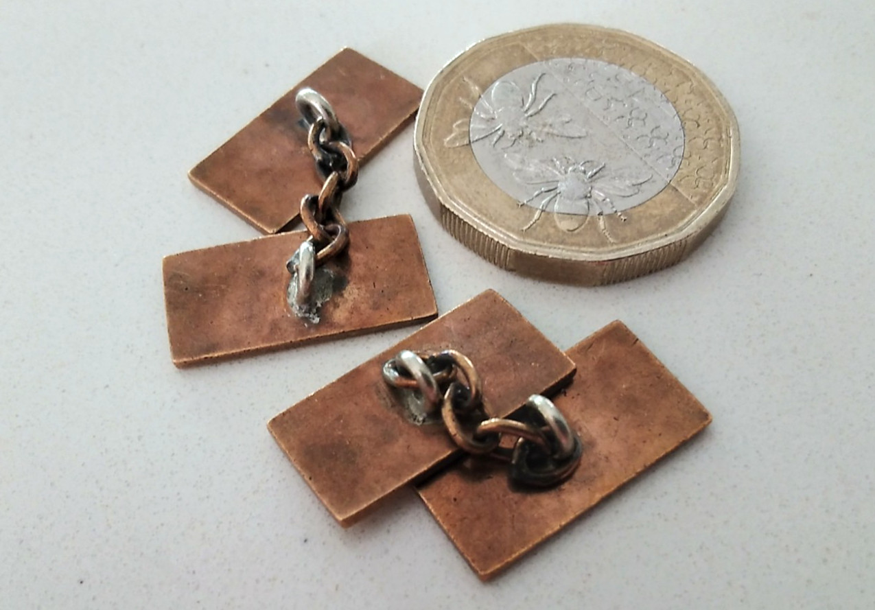 Art Deco Cufflinks double faced rectangles 6.2g  … - image 4