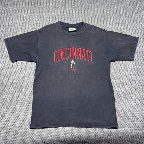 Vintage 90S University Of Cincinnati Bearcats T-Shirt Large Embroidered RARE MEN