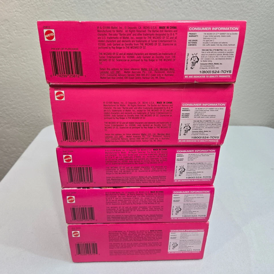 Lote de 5 muñecas Mattel 1999 Barbie y Ken del Mago de Oz con cajas Talking Dthy&Glinda Foto 2 de 4