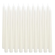 flamecan Ivory Taper Candles, Set of 20 Unscented and Smokeless 10 Inch Taper...