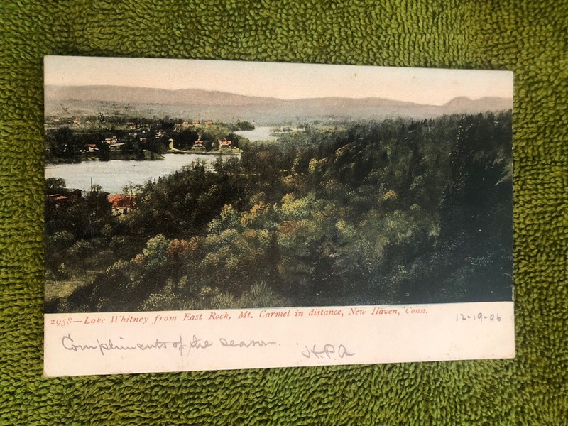 Vintage Postcard, Lake Whitney From East Rock, New Haven Connecticut 1906, UDB