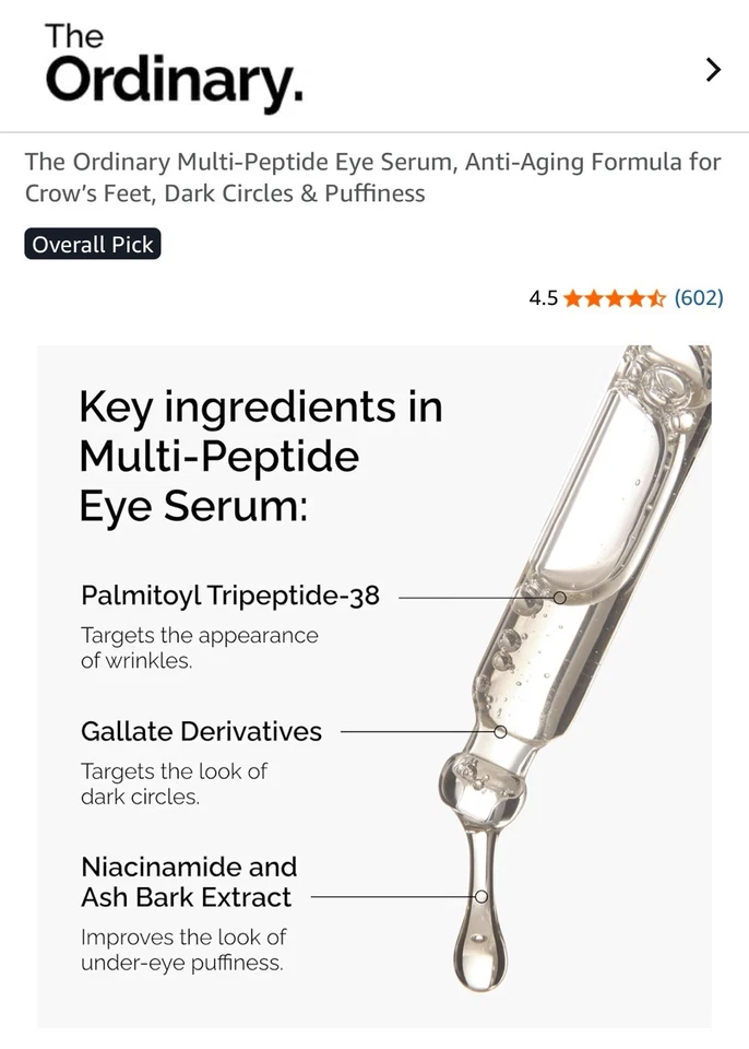 The Ordinary Multi-Peptide Eye Serum, 15 mL / 0.5 oz NEW  - Image 2 of 4