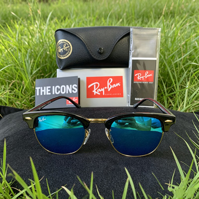 Blau  RAY-BAN RB 3016 CLUBMASTER HERREN SONNENBRILLE ( 51MM-21MM) SDR-7265