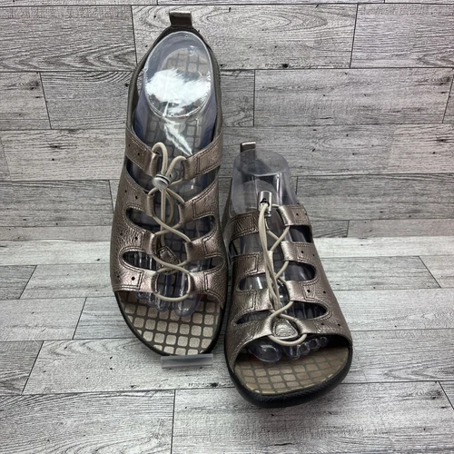 Sandali donna Ecco Jab Toggle in pelle bronzo metallizzato taglia EU 40 US 9 5