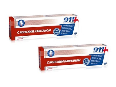 911+ Gelbalsam 2 x 100 ml mit Rosskastanien Fußgel Balsam с конским каштаном