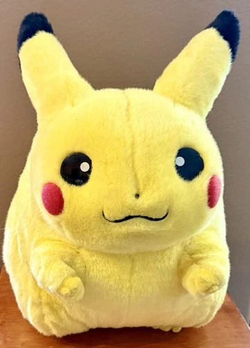 Vintage 1999 Pokémon Large Size Pikachu Jumbo Plush Toy 16" Nintendo Hasbro Tomy