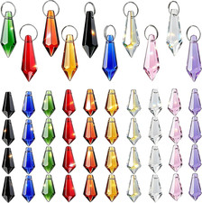 50Pcs 38Mm Crystal Icicle Pendant Chandelier Prisms Replacements Drops
