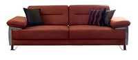 Sofa Terrakotta Stoff Modern ChromfüßE Komfort Couch Wohnzimmer Stil 3-Sitzer