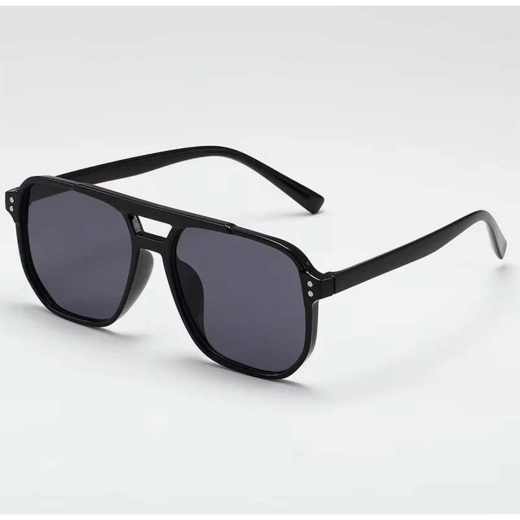Retro Square Aviator Sunglasses Polarized Double Bridge Classic Shades Retro Square Aviator Sunglasses for Womens Mens Vintage 70s  main image 3