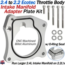 2.4 to 2.2 Ecotec Throttle Body Intake Manifold Adapter Plate Kit - CNC Aluminum