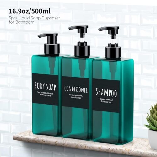 Plastic Empty-Refillable Pump Bottles Lotion Shampoo-Container Soap Dispenser HW - Picture 2 of 7