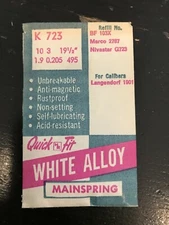 HR Quick Fit Mainspring K723 for Langendorf 1901 - Alloy