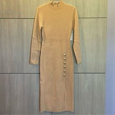 Nine West Tan Camel Bodycon Dress Medium NWT