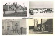 4x Orig. Foto Soldaten in CHARKOW Ukraine 1942 Bevölkerung Osnova Quartier