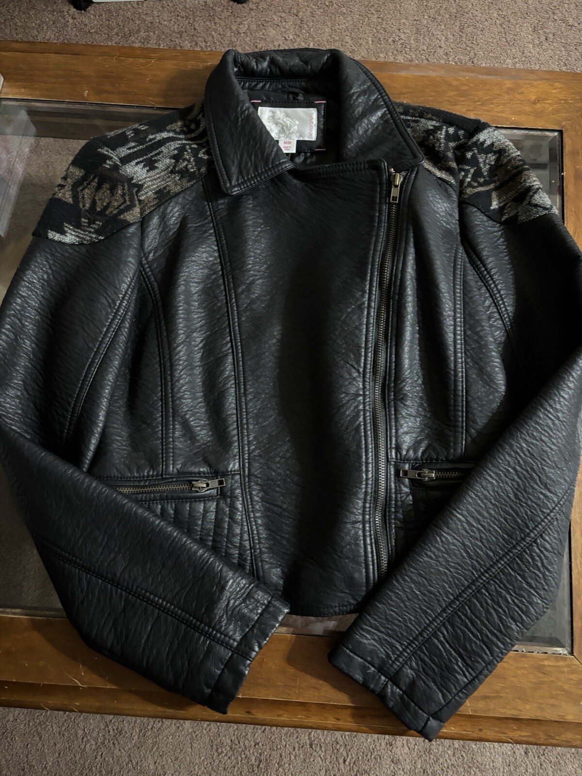 Black Jacket with Unique Patterned shoulders - image 1