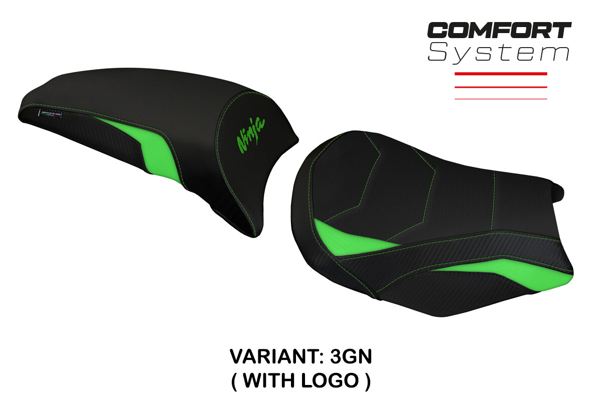 Kawasaki Ninja 650 Z650 2017-2026 Seat Cover Tappezzeria Comfort Green Black