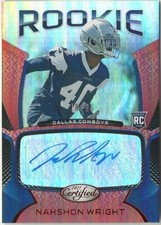 2021 Certified Nahshon Wright Rookie Auto Red Dallas Cowboys 18/25 #RS-NAW