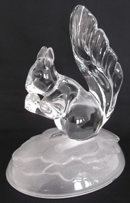 CRISTAL D ARQUES KRISTALL GLAS EICHHÖRNCHEN FIGUR WILDTIERE VINTAGE