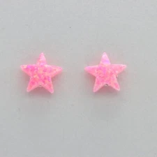 Pink Star FIRE OPAL Stud - Post Earrings - 925 STERLING SILVER #401e
