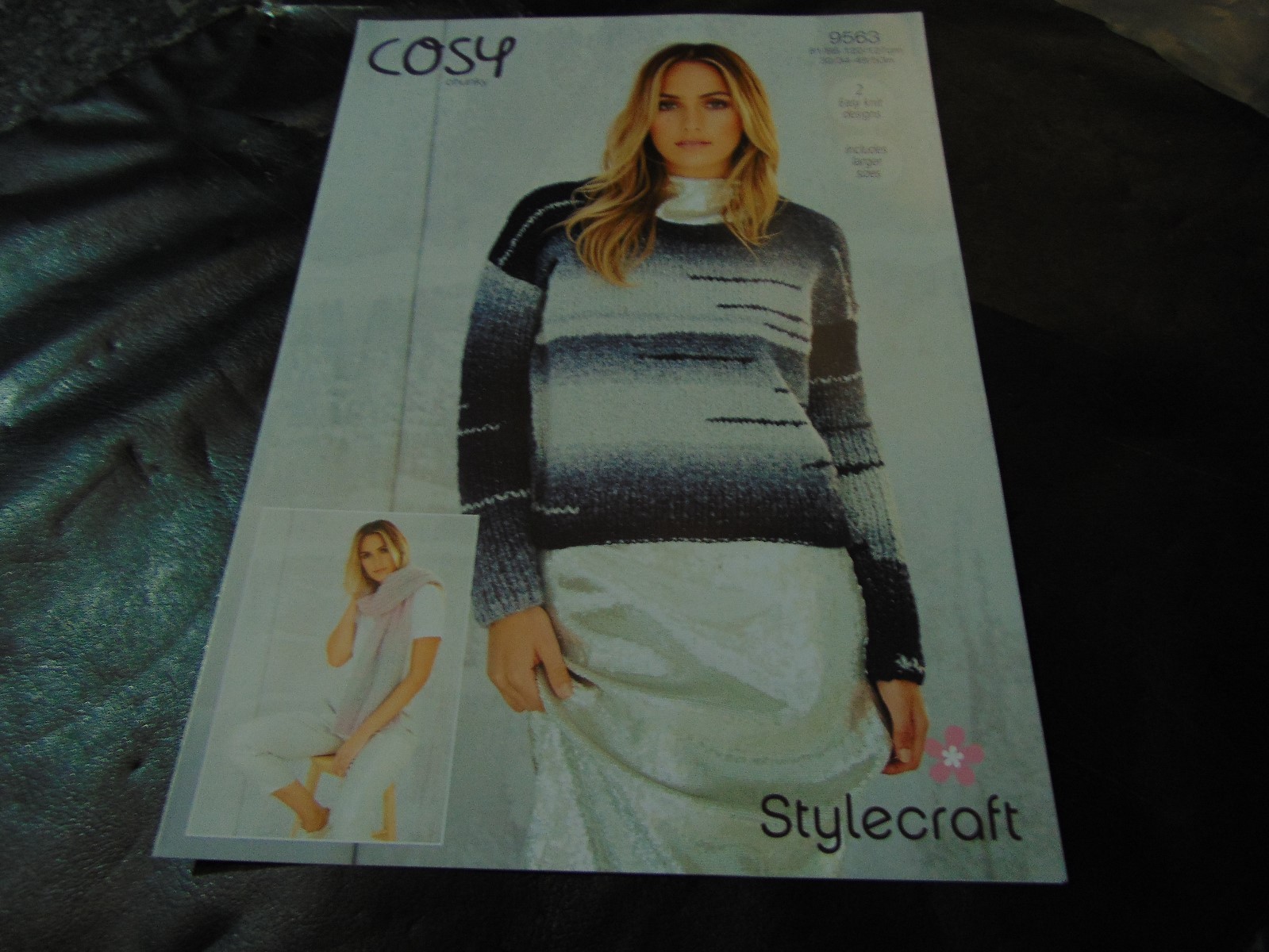 Stylecraft Chunky Pattern 9563 Sweater and Scarf 32/34 - 48/50 in  Easy Knit