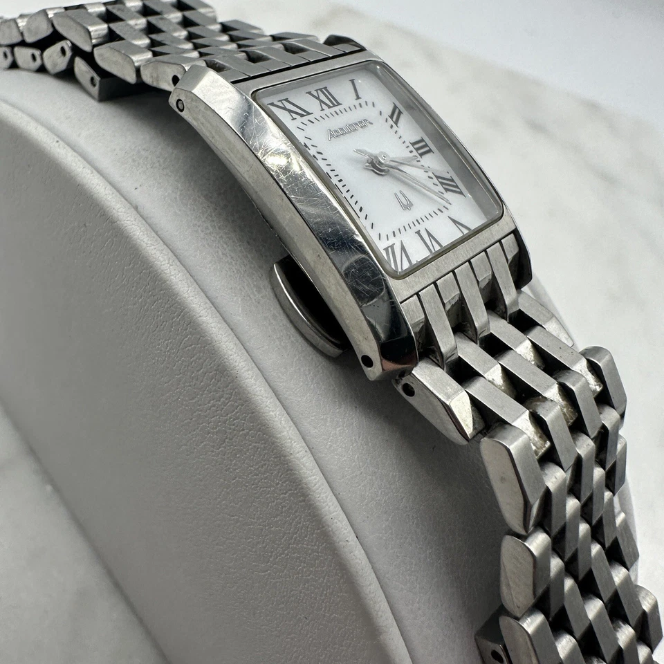 Bulova Accutron Silver Stainless Steel 21mm Tank, 26L00, New Battery, Sz. 5.75” - Image 3 of 4