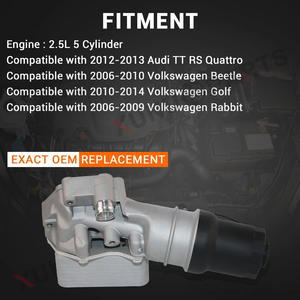 Carcasa de filtro de enfriador de aceite mejorada para VW Rabbit 2006-2009 06-2010 Beetle 2,5 L Foto 3 de 4