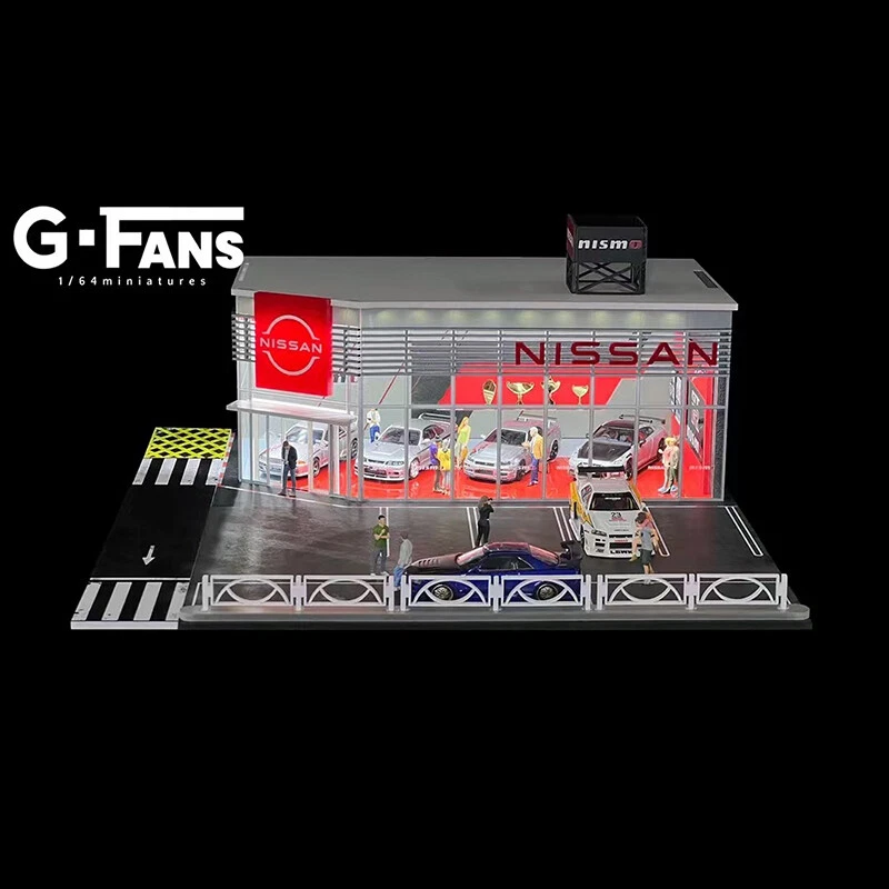 ◉1／64サイズジオラマ【日産ショールーム】G-FANS（LED照明付き） ◉1／64サイズジオラマ【日産ショールーム】G-FANS（LED照明付き
