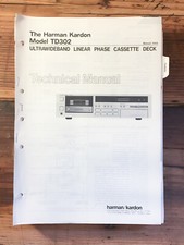 Harman Kardon HK TD302 TD-302 Cassette Service Manual Original 