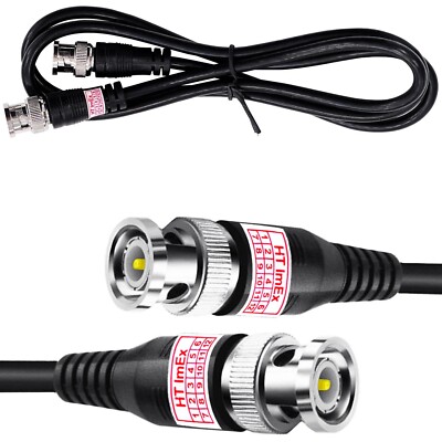 BNC-Kabel 1m beidseitige Stecker RG58C/U 50 Ohm doppelt geschirmt schwarz