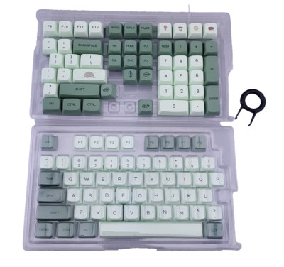 Matcha Green Custom Keyboard Colored Keys 127 Key Mechanical Keycap Chibi Boba
