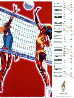Atlanta 1996 Olympics WOMEN'S BEACH VOLLEYBALL Original 18x24 Event POSTER