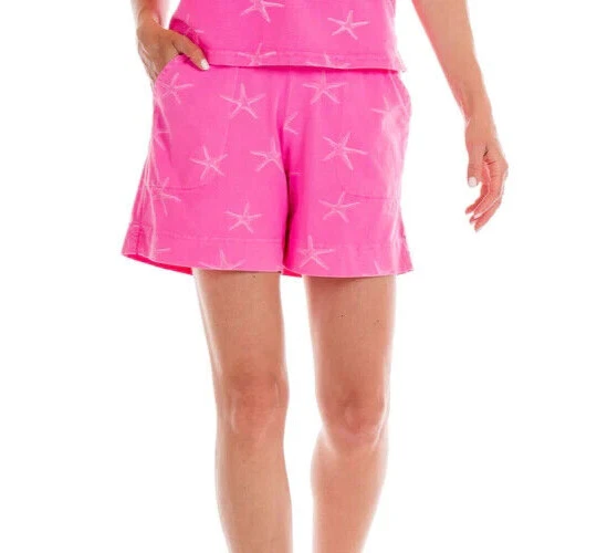 Fresh Produce large cosmos pink starfish $66 jersey key largo 7" shorts nwt l