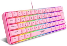 60% Percent Gaming Keyboard Mini Compact Keyboard  11 RGB Illuminated  Backlit