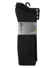MeMoi Men's 3 Pair Pack Ribbed Extra Wear Cotton Blend Crew Socks Size 13-15