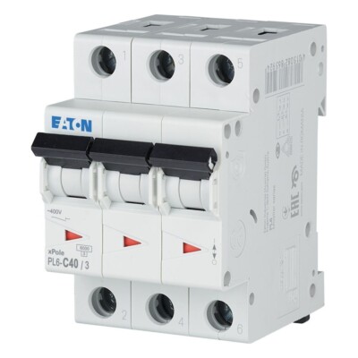 Eaton 286605 Leitungsschutzschalter 3P C 40A 6kA AC PL6-C40/3 brandneu