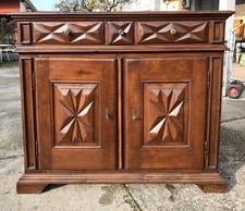 ANTICO MOBILE CREDENZA BAROCCO PIEMONTESE IN NOCE Epoca 1700 Originale