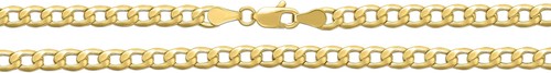 Floreo 10k Yellow Gold 4mm Hollow Cuban Curb Bracelet or Anklet - Picture 6 of 17